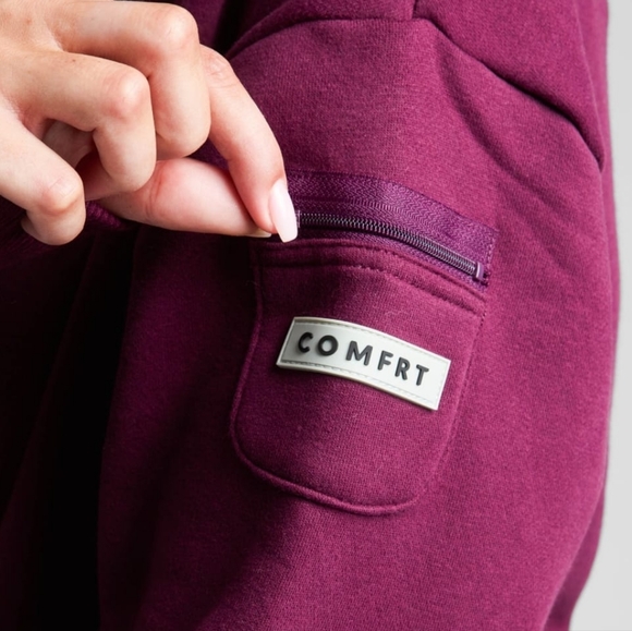 🥰2 Pc SeT ❤️NIP❤️ Comfrt TRAVEL ESSENTIALS HOODIE & PANTS S/M Plum - Picture 7 of 16